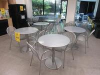 LOT (12) 31" ROUND GRAY TABLE WITH 2 CHAIRS, (1ST FLOOR)