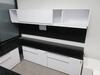 STEELCASE WOOD U - SHAPE DESK W/ BLACK CHAIR AND WOOD OVERHEAD CABINET, (1ST FLOOR) - 2