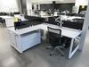 STEELCASE 4 PERSON WORK STATION W/ 4 BLACK @ THE OFFICE CHAIRS 12' X 11', (1ST FLOOR) - 3