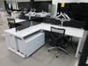 STEELCASE 4 PERSON WORK STATION W/ 4 BLACK @ THE OFFICE CHAIRS 12' X 11', (1ST FLOOR) - 3