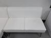 WHITE ENCORE ALLANTE WHITE ARMLESS LOVESEAT 6' x 6' x 31", W/ ALUMINUM LEGS, AND COFFEE TABLE WITH GLASS TOP, (1ST FLOOR) - 3