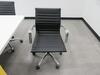 WHITE CONFERENCE TABLE WITH METAL LEGS ON CASTERS 8' X 4' X 29", (8) BLACK AND CHROME CHAIRS, (1ST FLOOR) - 2