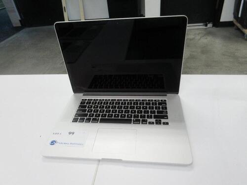 15.4" MACBOOK PRO/2.2GHZ/16GB/256GB FLASH S/N C02P87WLG3QC, MODEL: A1398, NO AC, (2ND FLOOR)