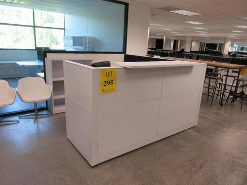 STEELCASE 1 PERSON MODULAR WORK STATION W/ 2 CABINET, BOOKCASE AND BLACK CHAIR 90" X 93" X 4', (2ND FLOOR)