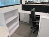 STEELCASE 1 PERSON MODULAR WORK STATION W/ 2 CABINET, BOOKCASE AND BLACK CHAIR 90" X 93" X 4', (2ND FLOOR) - 2