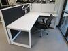 STEELCASE 2 PERSON MODULAR WORK STATION W/ 2 CABINET, AND 2 BLACK CHAIRS 172" X 87", (2ND FLOOR) - 3