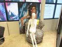 ZEBRA PRINT CHAIR W/ FEMALE MANNEQUIN AND BEBE PICTURE FRAME (3RD FLOOR)