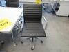 WHITE CONFERENCE TABLE WITH METAL LEGS ON CASTERS 6' X 3' X 29", (6) BLACK AND CHROME CHAIRS, (2ND FLOOR) - 2