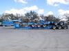 2008 TRAIL KING TK140 HYDRAULIC DETACHABLE TRAILER, 2008 BEAM DECK, 56 FT. LONG, 45 INCHES WIDE, 9 FT. NECK EXTENSION, TRI-AXLE, 22.5 LOW PROFILE TIRES, STEEL DISC WHEELS, 2008 TRAIL KING MODEL TK25FA-051 FLIP AXLE, 70 TON CAPACITY, AIR RIDE SUSPENSION, 2 - 3