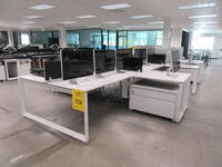 STEELCASE 8 PERSON WORK STATION W/ 8 CABINETS AND NO CHAIRS 24' X 11' X 29", (2ND FLOOR)