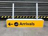 Heathrow 'Arrivals' Illuminated ceiling mounted sign