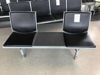 Black Leather Two person seat with shared middle table