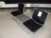 Black Leather Two person seat with shared middle table - 4