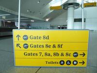Heathrow 'Gates 7, 8 and toilet' Illuminated sign