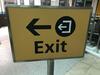 Heathrow stand mounted 'Exit? sign. - 5