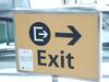Heathrow stand mounted 'Exit? sign. - 9