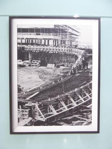 Black & White Photo of Early Construction Phase