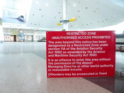 Red Restricted Zone Sign