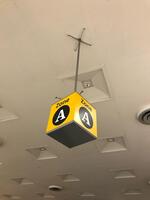 Iconic Heathrow 'Zone A' ceiling sign