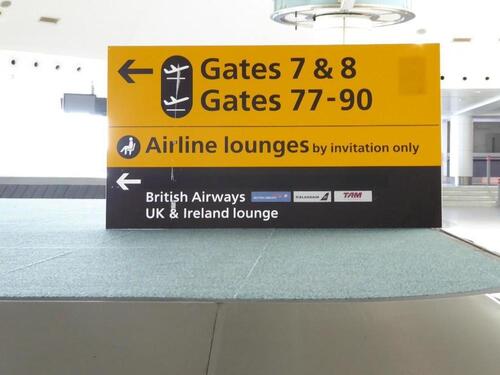 Heathrow 'Gates and Lounge' Direction sign