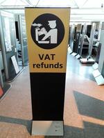 VAT refunds' Sign