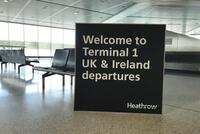 Iconic 'Welcome to Terminal 1 UK & Ireland departures' Sign