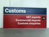 Large Navy and Red 'Customs' sign - 2