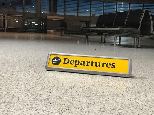Iconic Heathrow 'Departures? sign