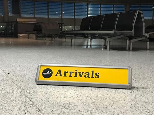 Iconic Heathrow 'Arrivals? sign