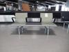 Departure gate two person seat and table