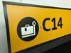Airport Check-in desk sign and monitor 'C14? - 3