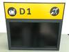 Airport Check-in desk sign and monitor 'D1? - 2