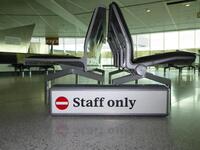 Heathrow Staff only Illuminated sign