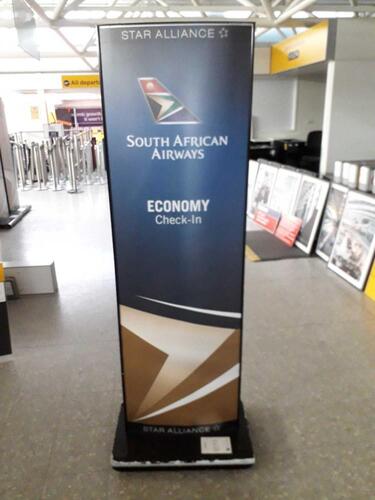 South African Airways 'Economy' Check-in sign