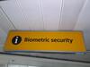 Illuminated "Biometric security" sign, Curved edge metal construction - 2