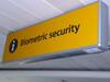 Illuminated "Biometric security" sign, Curved edge metal construction - 3