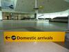 Domestic arrivals sign, metal plate construction - 2