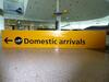 Domestic arrivals sign, metal plate construction - 6