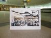 Architect style airline lounge artwork, with side metal trim - 2