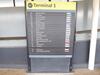 Airline information board, mounted on a acrylic sheet, showing last airlines to use T1. (tombstone holder not included in sale) - 3