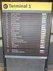 Airline information board, mounted on a acrylic sheet, showing last airlines to use T1. (tombstone holder not included in sale) - 8