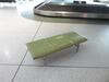 3 person flute bench seat, cast alloy construction. Green leather style seat and backs, chromed feet. - 6