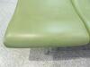 3 person flute bench seat, cast alloy construction. Green leather style seat and backs, chromed feet. - 19