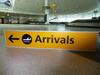 Arrivals direction sign, metal construction with a Aluminium frame. - 2