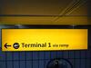 Heathrow Terminal 1 via ramp illuminated sign - 2