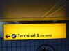 Heathrow Terminal 1 via ramp illuminated sign - 5