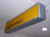 Heathrow Terminal 1 Arrivals Direction departure illuminated sign - 2