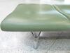 4 person flute bench seat, cast alloy construction. Green leather style seat and backs, chromed feet. - 16