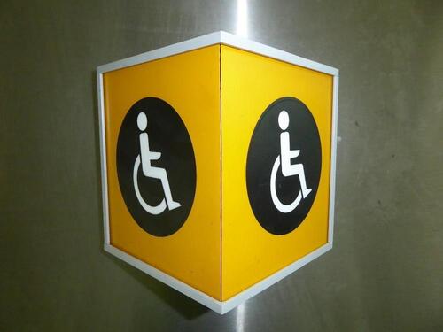Disabled illuminated sign